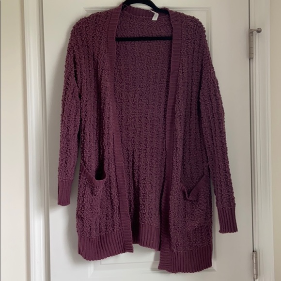 purple popcorn cardigan
